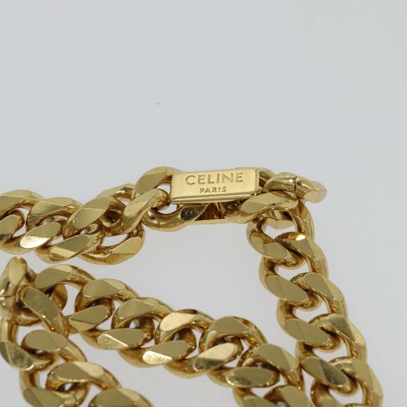 CELINE Quilted Chain Shoulder Bag Lamb Skin Gray Gold - Picture 8 of 13